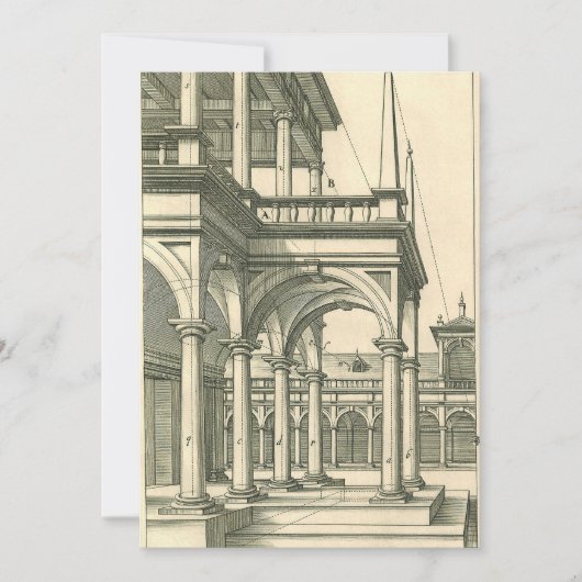 Invitation Architecture vintage, Cour romaine avec Colonnes (Devant)