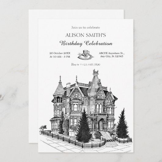 Invitation Architecture vintage House (Devant / Derrière)