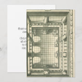 Invitation Architecture vintage, perspective de la cour à l'a (Devant / Derrière)