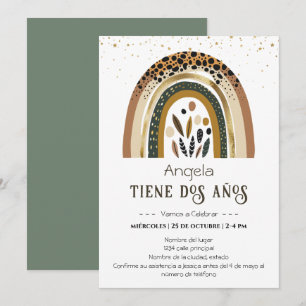 Invitation Arcoiris Boho 2do cumpleaños