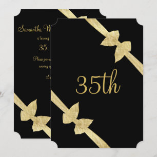 Invitation Arcs élégants en faux or pour 35e anniversaire