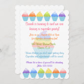 Invitation Arcs-en-ciel d'invitation de petits gâteaux (Devant / Derrière)