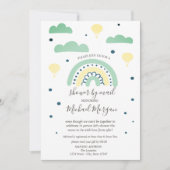 Invitation Arcs-en-ciel, Nuages, Points Baby shower virtuel p (Devant)