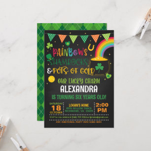 Invitation Arcs-en-ciel, Shamrocks et Pots d'or (B) Anniversa