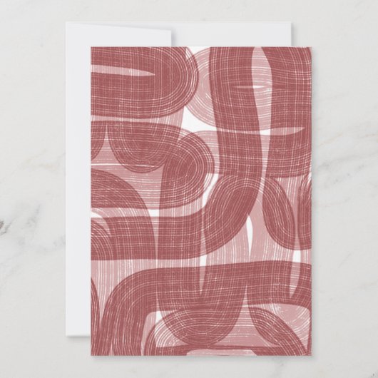 Invitation Arcs et courbures rétro et lignes Mariage mauve (Dos)