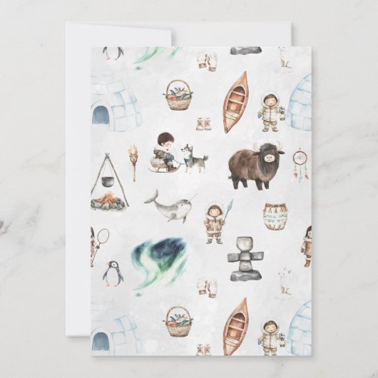 Invitation Arctic Adventure Globe de neige Anniversaire (Dos)