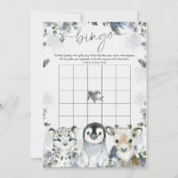 Arctic Animal Winter Wonderland Baby Bingo Jeu