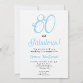 Invitation Arctic Blue Eightyand Fabulous 80th Birthday  (Devant)