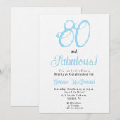 Invitation Arctic Blue Eightyand Fabulous 80th Birthday  (Devant / Derrière)
