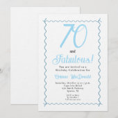 Invitation Arctic Blue Seventy and Fabulous 70th Birthday (Devant / Derrière)