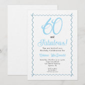 Invitation Arctic Blue Sixty and Fabulous 60th Birthday Party (Devant / Derrière)