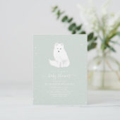 Invitation Arctic Fox Baby Boy Winter Snow Blue Baby shower I (Debout devant)
