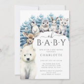 Invitation Arctic Friends Hiver Baby shower neutre (Devant)
