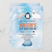 Invitation arctique de partie d'animaux (Devant / Derrière)