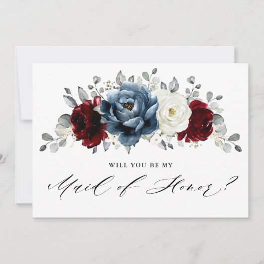 Invitation Ardoise Bourgogne Ivory Serez-vous ma servante d'h (Devant)