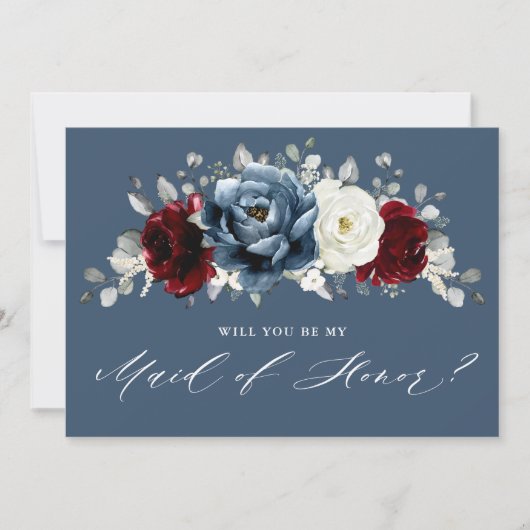 Invitation Ardoise Bourgogne Ivory Serez-vous ma servante d'h (Devant)