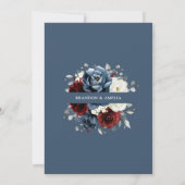 Invitation Ardoise Burgundy Blanc Ivory Floral Nous le faison (Dos)