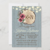 Invitation Ardoise en bois d'ardoise tranche de cordes rustiq (Devant)