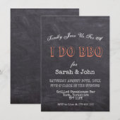 Invitation Ardoise Noire Rustique Je Fais du BBQ (Devant / Derrière)