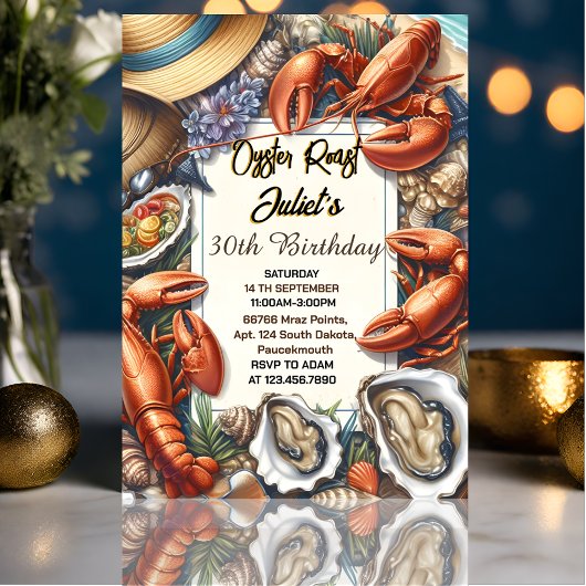 Invitation Are Beach Huster de perles de fruits de mer rôti 3