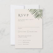 Invitation Areca Moderne Aquarelle Palm Wedding RSVP (Devant)