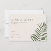Invitation Areca Moderne Aquarelle Palm Wedding RSVP (Devant)
