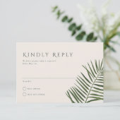 Invitation Areca Moderne Aquarelle Palm Wedding RSVP (Debout devant)