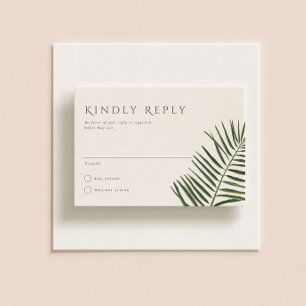 Invitation Areca Moderne Aquarelle Palm Wedding RSVP