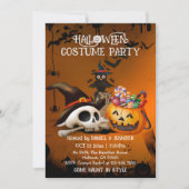 Invitation Arête crânienne éffrayante bonbon Jack-o'lanterne  (Devant)