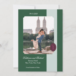 Invitation Arête verte à fronde Enregistrer la date