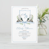 Invitation Arêtes d'aquarelle Baby shower de canard bleu (Debout devant)