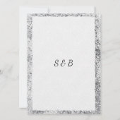 Invitation Argent 25e Anniversaire Paillettes Élégant Chic (Dos)