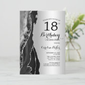 Invitation Argent Black Agate 18e anniversaire (Debout devant)
