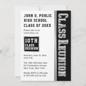 Invitation ARGENT | Black Modern Class Reunion Party (Devant)