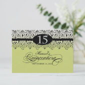 Invitation Argent blanc noir 15ème Quinceanera de regard de (Debout devant)