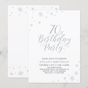 Invitation Argent & Blanc   Soirée Moderne et Chic pour un 70