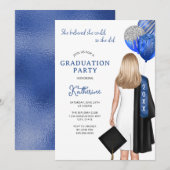 Invitation Argent Bleu Elle Croyait Qu'Elle Pourrait Faire Di (Devant / Derrière)