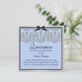 Invitation Argent/bleu Forever Diamonds Quinceanera Invitatio (Debout devant)