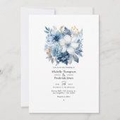 Invitation Argent, bleu glace, blanc givre et Mariage gris (Devant)