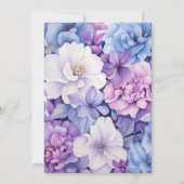 Invitation Argent, bleu Icy et Mariage floral Lilac (Dos)