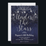 Invitation Argent Bleu Sous Les Étoiles Starry Night Sweet 16<br><div class="desc">Customisez les deux côtés comme vous voulez,  pour n'importe quel événement.</div>