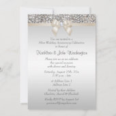 Invitation Argent Champagne 25e Anniversaire de Mariage Paill (Dos)