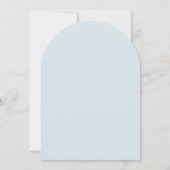 Invitation Argent cloches feuillage aquarelle arche bleu Mari (Dos)