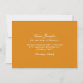 Invitation Argent Confetti Orange Mariage Bridesmaid (Dos)