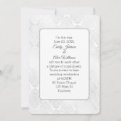 Invitation Argent Damask Shimmer Mariage Floral Design (Devant)