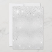 Invitation Argent d'anniversaire éclat vert floral (Dos)