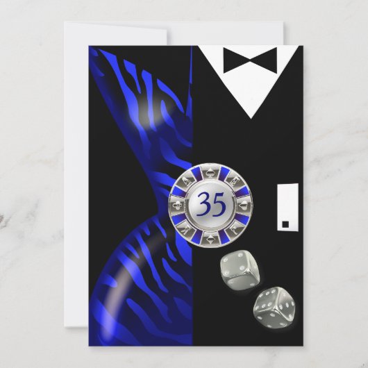 Invitation Argent de noir de cobalt de l'anniversaire | d'art (Devant)