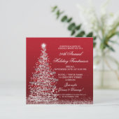 Invitation Argent d'entreprise et rouge de gala de collecteur (Debout devant)