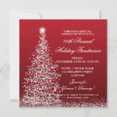 Invitation Argent d'entreprise et rouge de gala de collecteur (Devant)