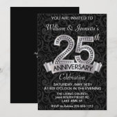 Invitation Argent Diamant 25e Anniversaire (Devant / Derrière)
